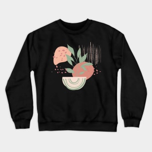 Abstract shapes lines and plant leaves digital design illustration Crewneck Sweatshirt